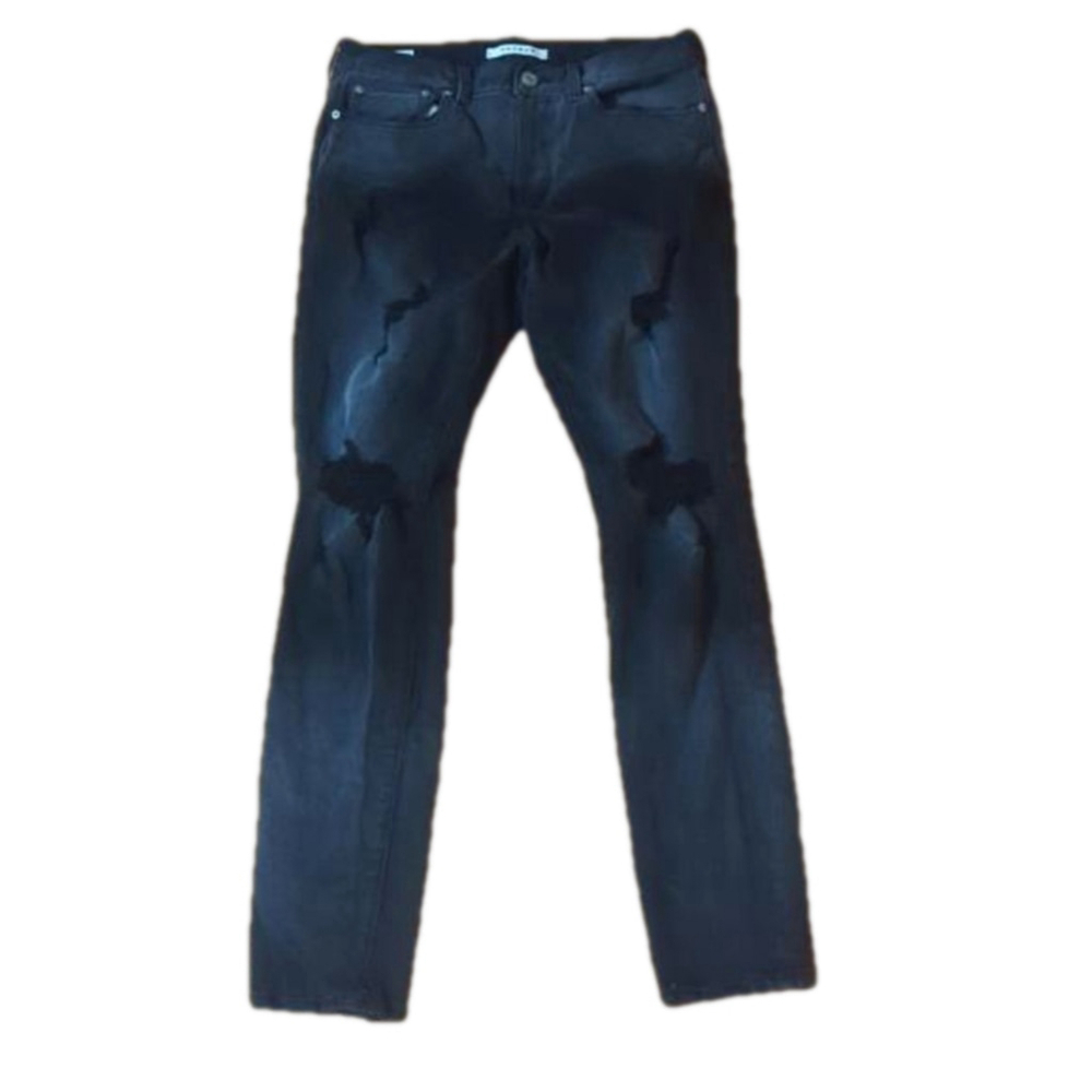 PacSun Mens Stacked Skinny Distressed Black Jeans 30x32